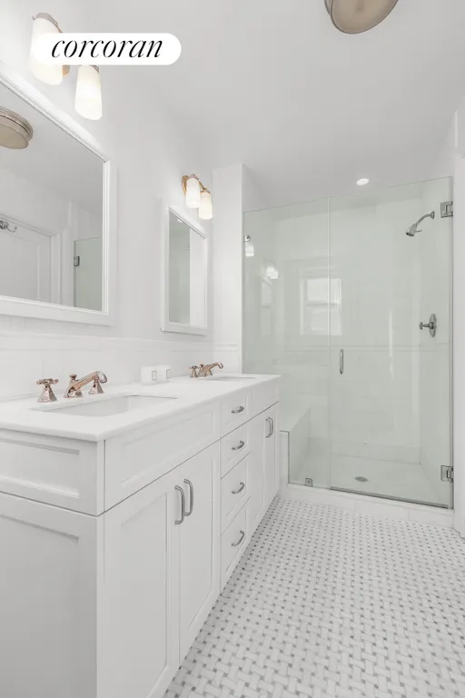 New York City Real Estate | View 215 West 88th Street, 12E | Double sinks and custom shower | View 10
