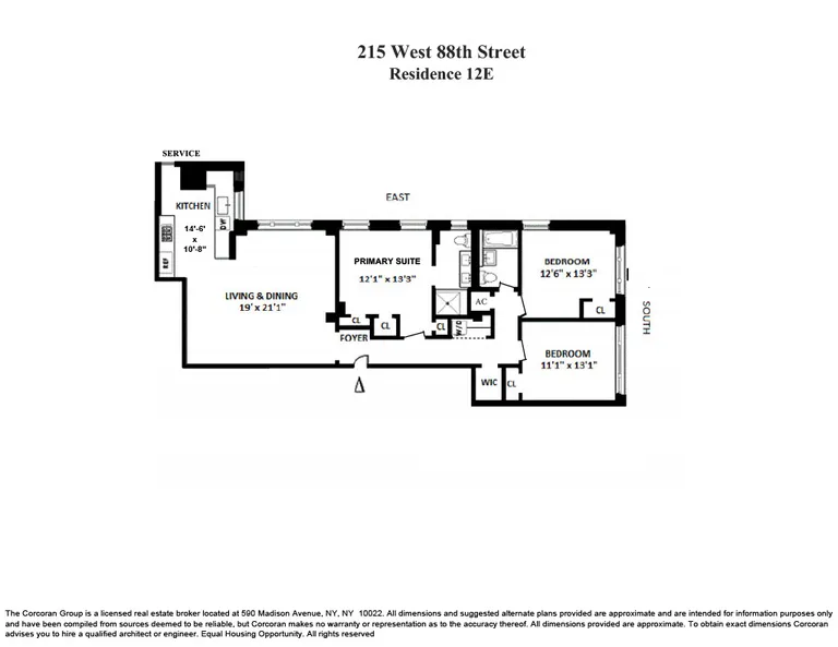 215 West 88th Street, 12E | floorplan | View 23