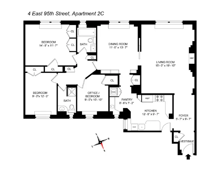 4 East 95th Street, 2C | floorplan | View 11