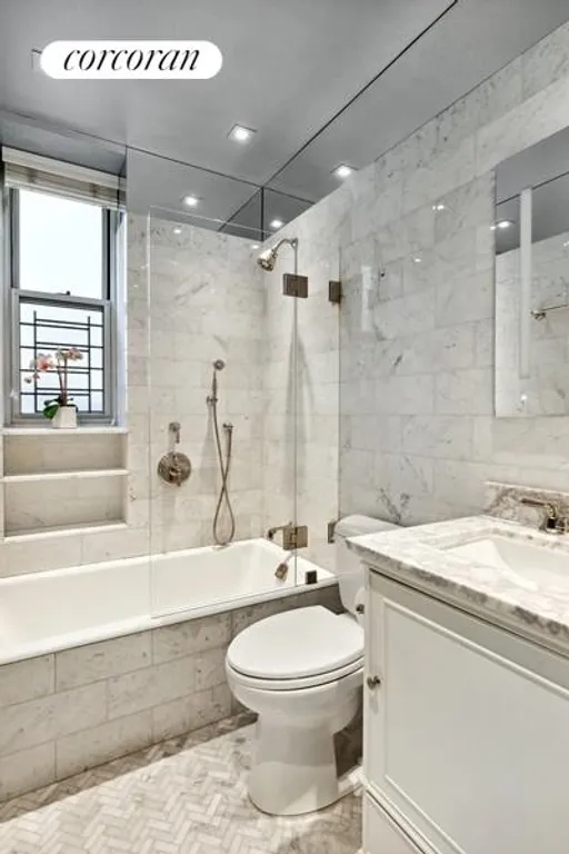 New York City Real Estate | View 4 East 95th Street, 2C | Marble Bathroom | View 9