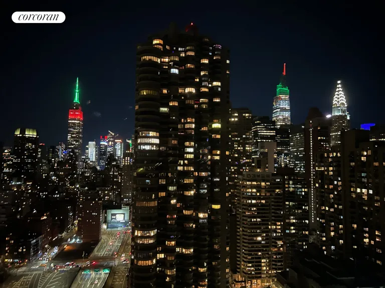 New York City Real Estate | View 415 East 37th Street, 35N | Night View | View 9