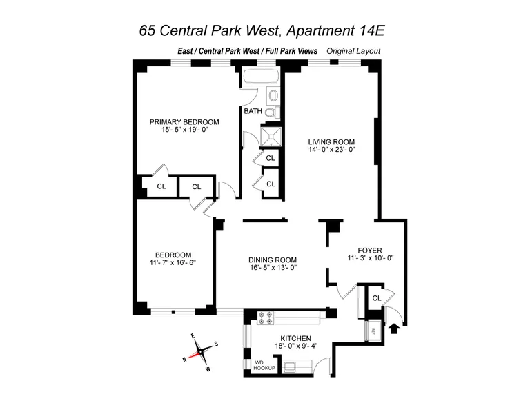 65 Central Park West, 14E | floorplan | View 11