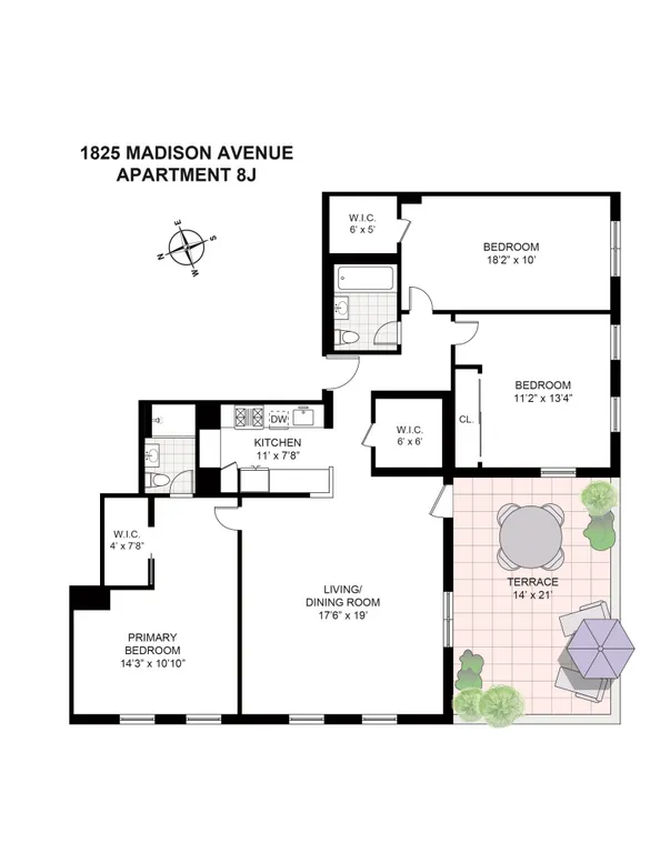 1825 Madison Avenue, 8J | floorplan | View 10