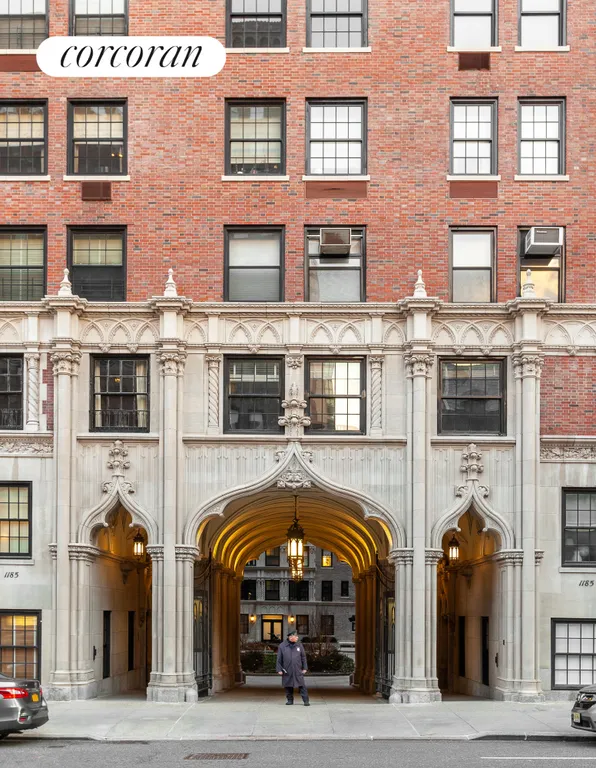 New York City Real Estate | View 1185 Park Avenue, 5F | Building Entry/Courtyard Beyond | View 16