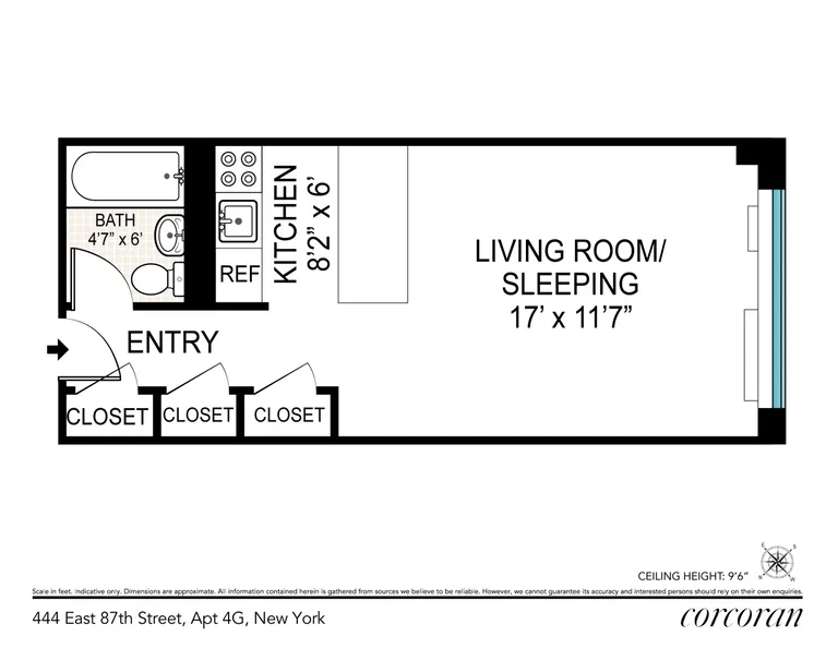 444 East 87th Street, 4G | floorplan | View 9