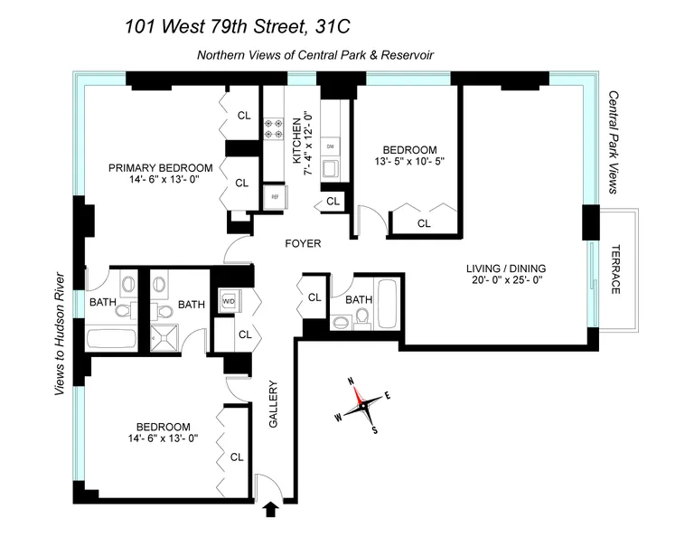 101 West 79th Street, 31C | floorplan | View 8