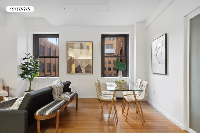 New York City Real Estate | View 365 Bridge Street, 8O | Dining Area | View 4