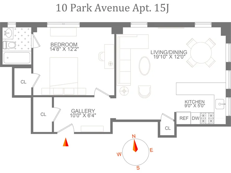 10 Park Avenue, 15J | floorplan | View 5