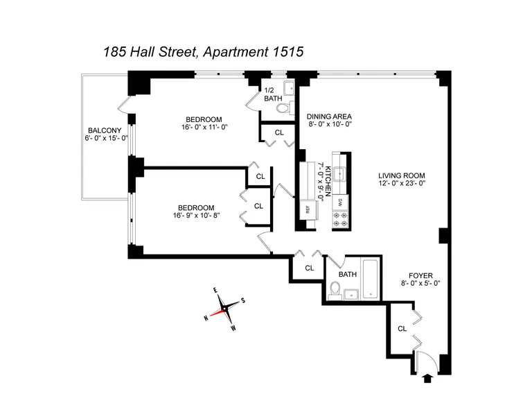 185 Hall Street, 1515 | floorplan | View 8