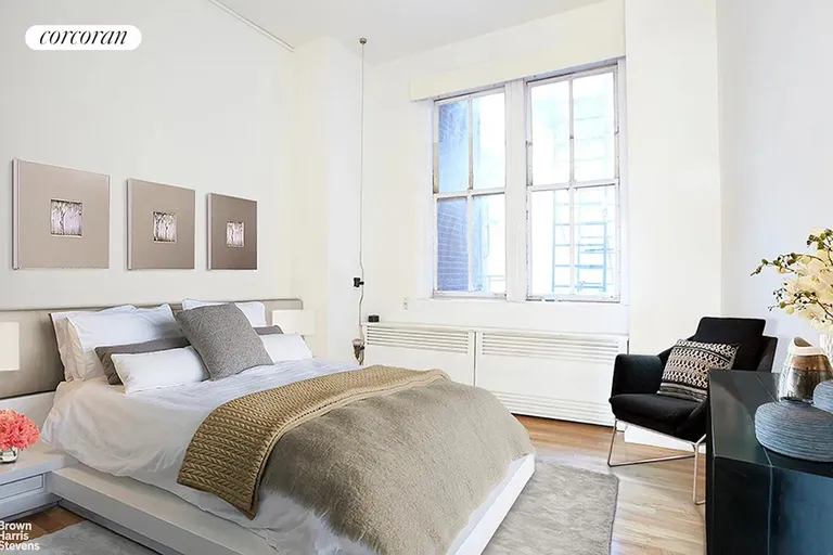 New York City Real Estate | View 143 Avenue B, 4F | Virtually Staged Bedroom | View 2