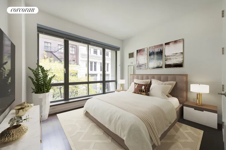 New York City Real Estate | View 4 West 21st Street, 2C | Bedroom Staged | View 10