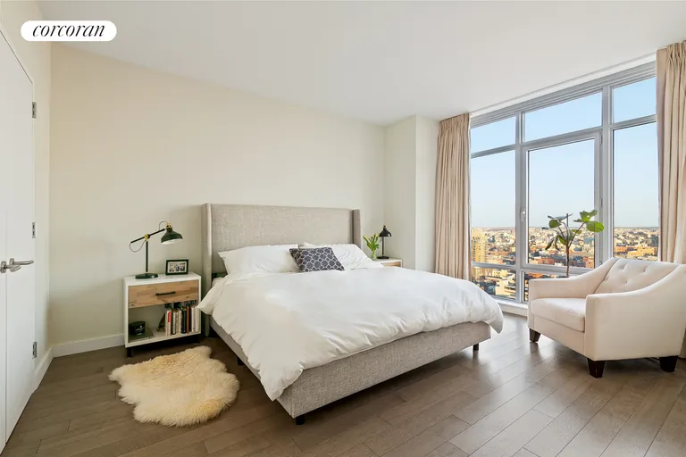 New York City Real Estate | View 1 NORTHSIDE PIERS, 24E | Bedroom | View 9