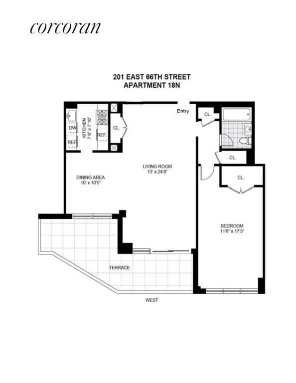 New York City Real Estate | View 201 East 66th Street, 18N | floor plan | View 10