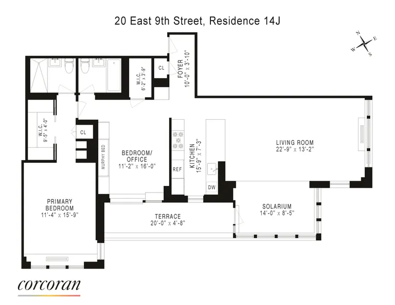 20 East 9th Street, 14J | floorplan | View 16