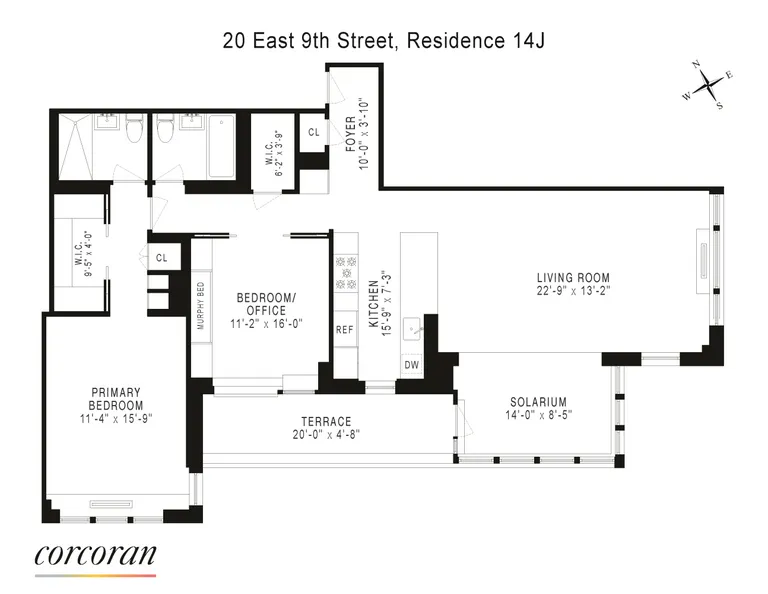 20 East 9th Street, 14J | floorplan | View 17