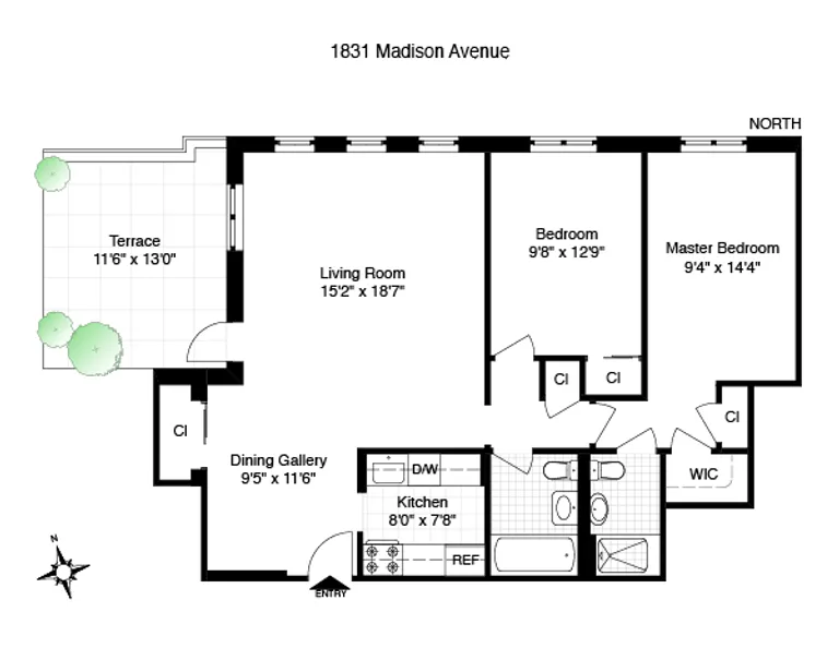 1831 Madison Avenue, 8D | floorplan | View 13