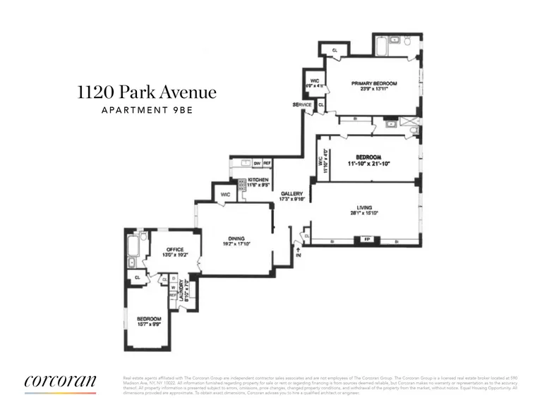 1120 Park Avenue, 9BE | floorplan | View 15