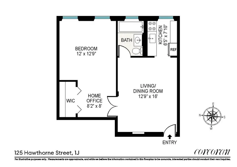 125 Hawthorne Street, 1J | floorplan | View 9