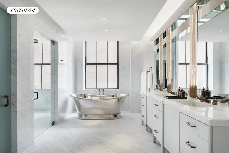 New York City Real Estate | View 111 West 57th Street, 12S | Primary Bathroom | View 5
