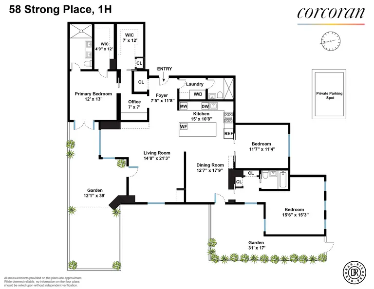 58 Strong Place, 1H | floorplan | View 24