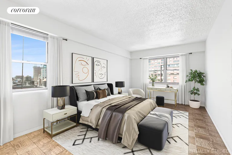 New York City Real Estate | View 77 East 12th Street, 20E | Master Bedroom VS | View 3