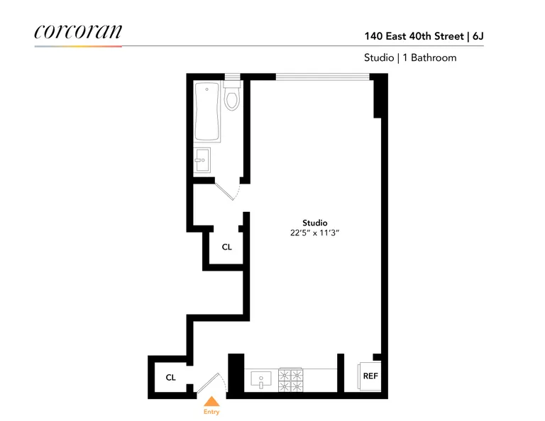 140 East 40th Street, 6J | floorplan | View 10