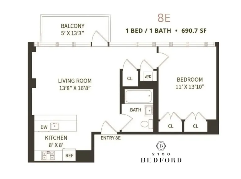 2100 Bedford Avenue, 8E | floorplan | View 10