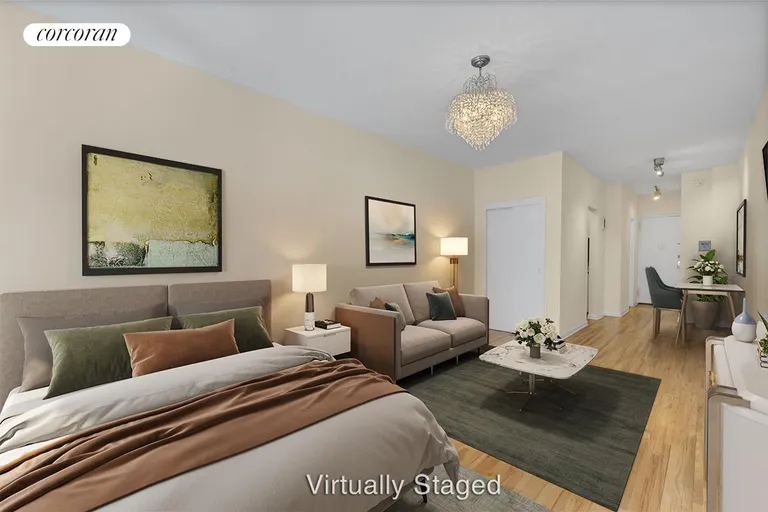 New York City Real Estate | View 317 West 54th Street, 2E | Virtually Staged Living Room 2 | View 4