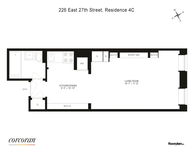 226 East 27th Street, 4C | floorplan | View 6