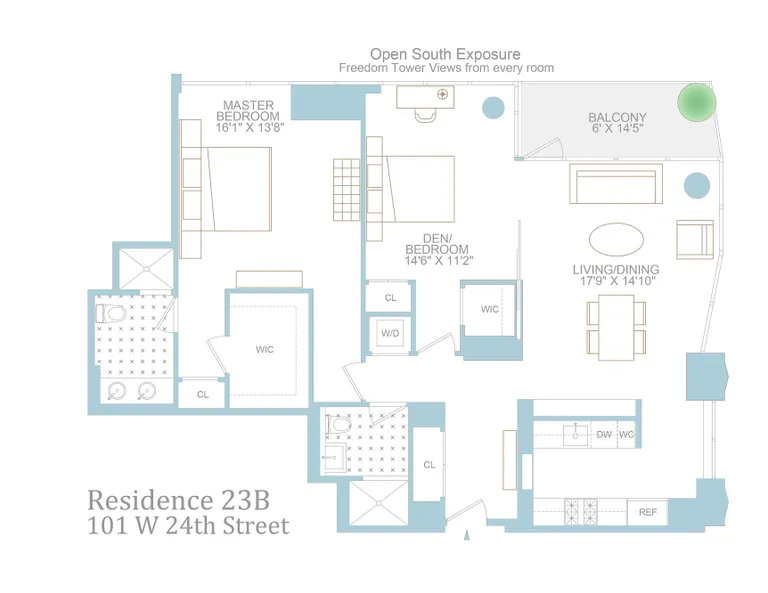101 West 24th Street, 23B | floorplan | View 21