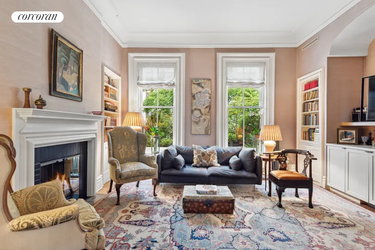 New York City Real Estate | View 415 East 50th Street | Library/Family Room w/Fireplace | View 11