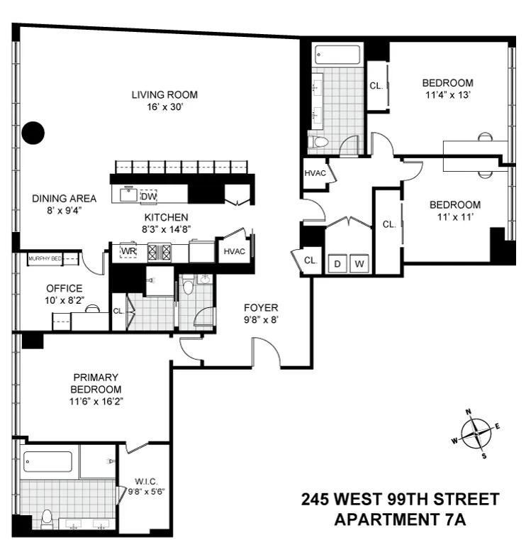 245 West 99th Street, 7A | floorplan | View 15
