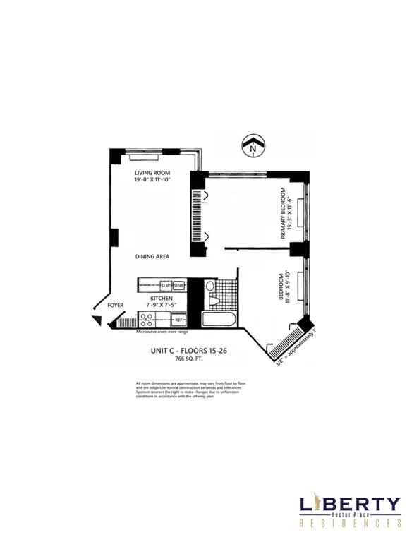 377 Rector Place, 21C | floorplan | View 9
