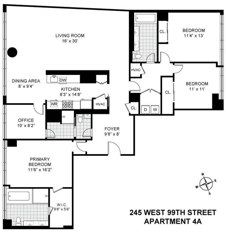 245 West 99th Street, 4A | floorplan | View 2
