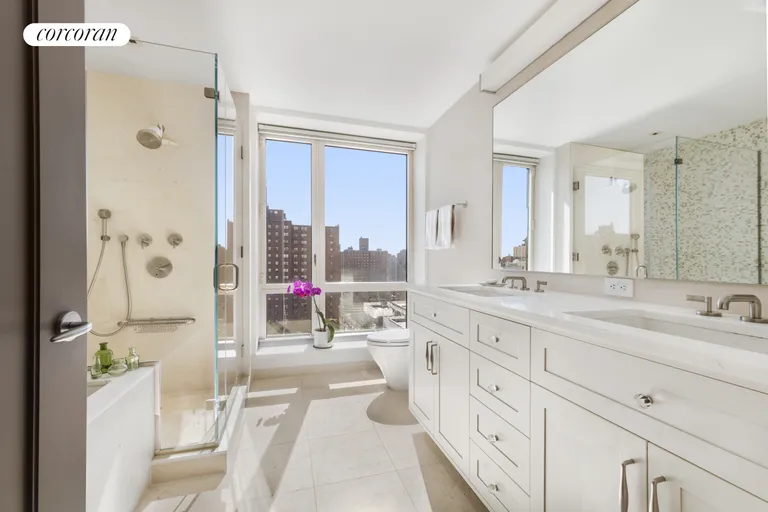 New York City Real Estate | View 1280 Fifth Avenue, 14D | Windowed Primary Bathroom | View 5