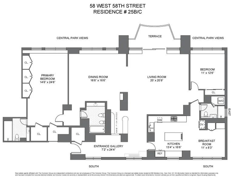 58 West 58th Street, 25BC | floorplan | View 9