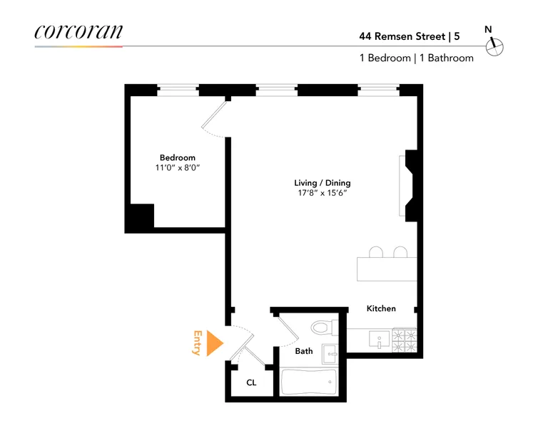 44 Remsen Street, 5 | floorplan | View 8