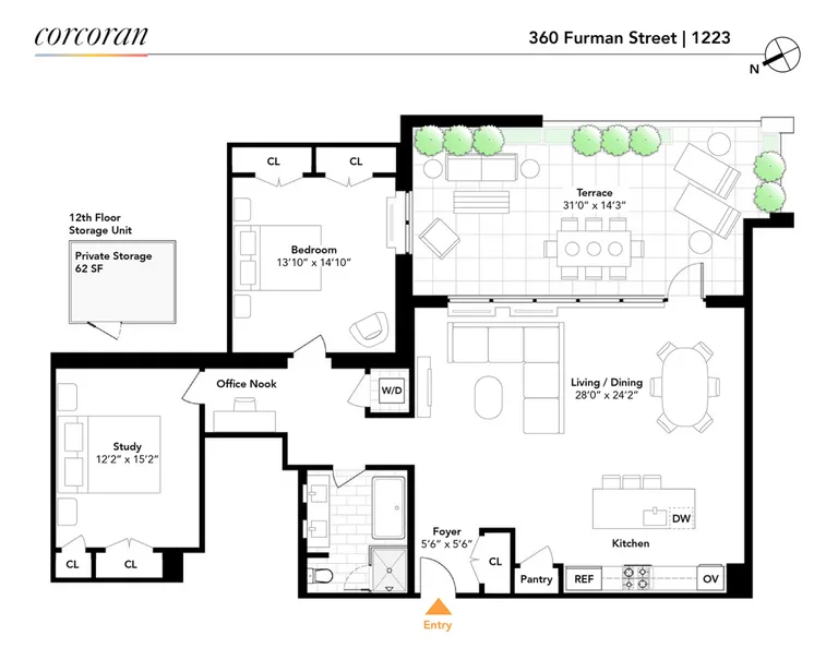 360 Furman Street, 1223 | floorplan | View 10