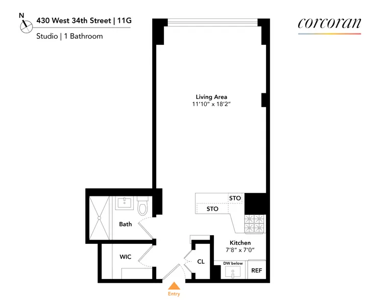 430 West 34th Street, 11G | floorplan | View 7