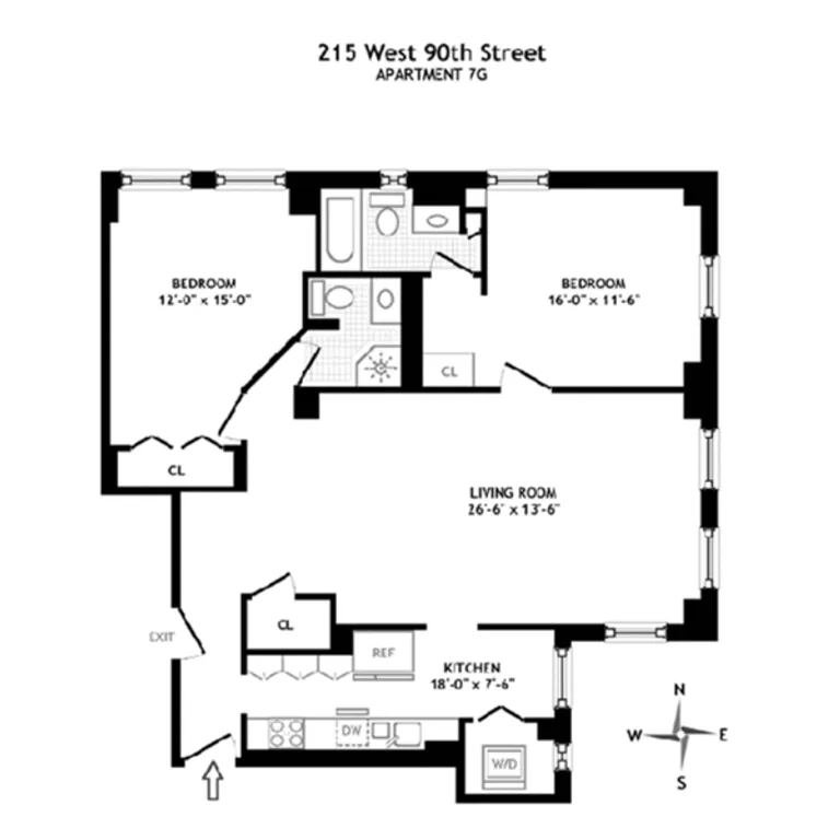 215 West 90th Street, 7G | floorplan | View 10