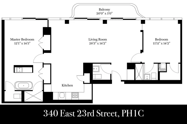 340 East 23rd Street, PH1C | floorplan | View 8