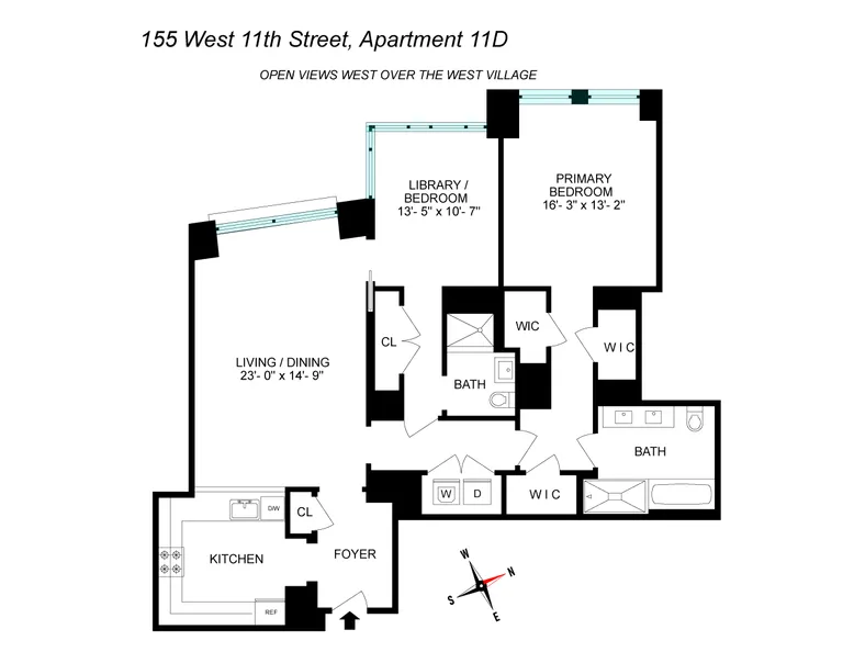 155 West 11th Street, 11D | floorplan | View 3