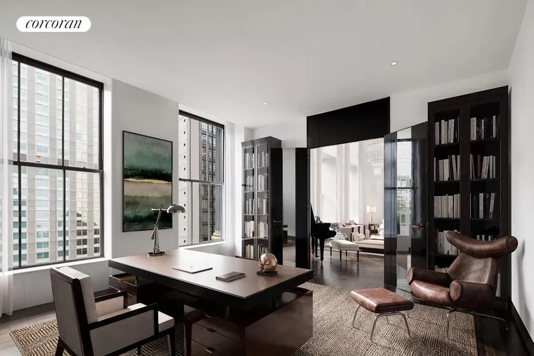 New York City Real Estate | View 111 West 57th Street, 17S | Library / Secondary Bedroom | View 6