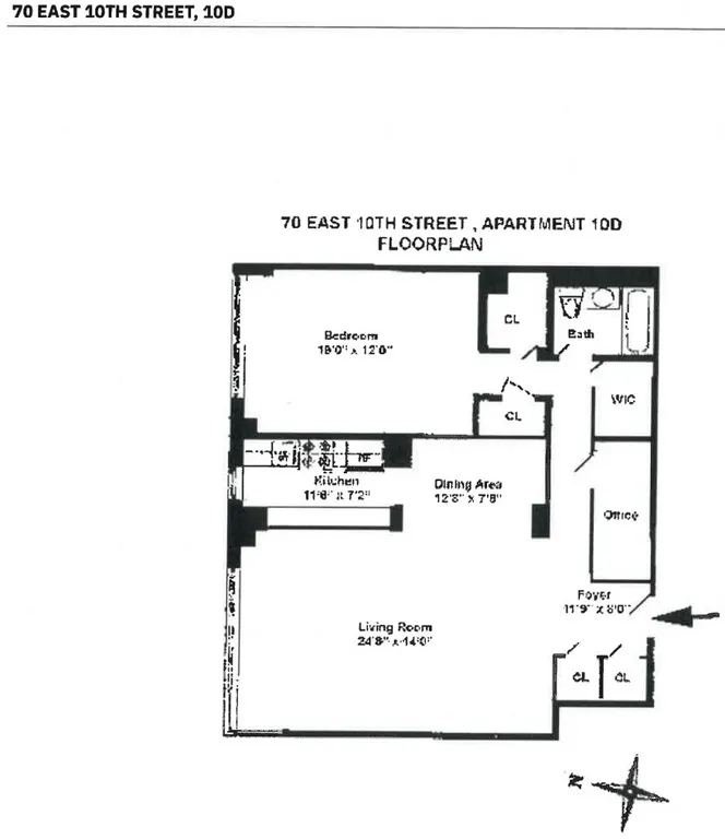 70 East 10th Street, 10D | floorplan | View 6