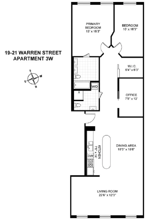 19 Warren Street, 3W | floorplan | View 12