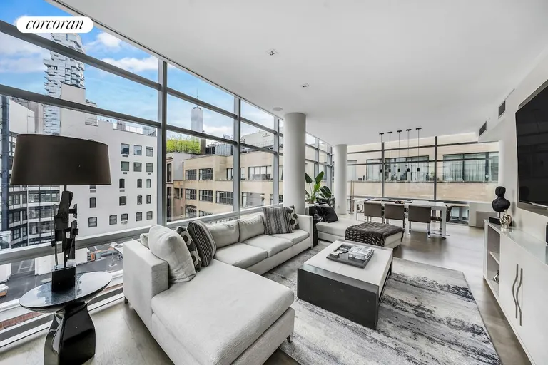 New York City Real Estate | View 1 York Street, 9C | Western View Living Room | View 8