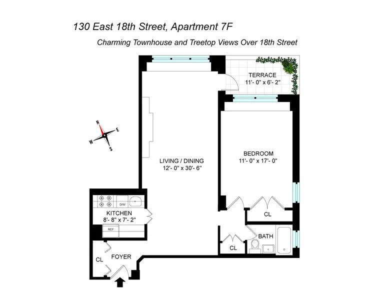 130 East 18th Street, 7F | floorplan | View 9