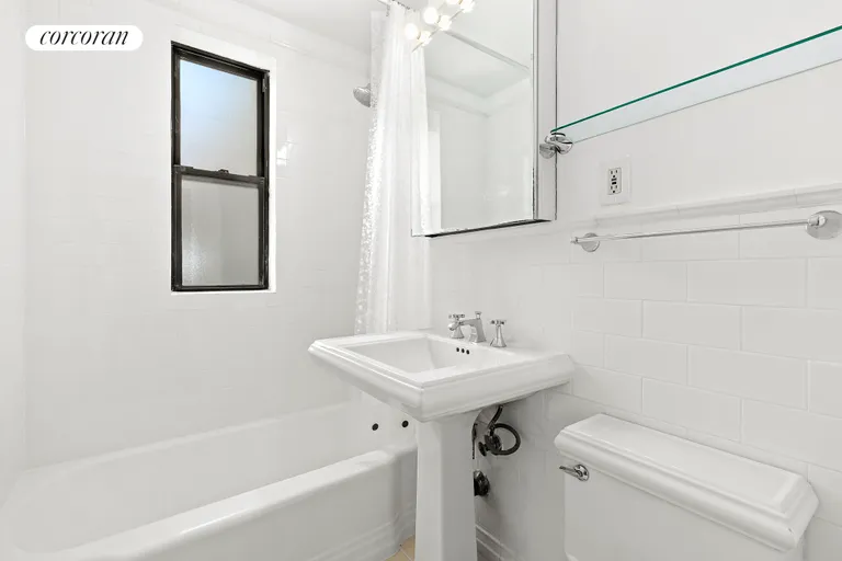 New York City Real Estate | View 30 East 9th Street, 2D | Windowed Bath - Virtually Staged | View 7
