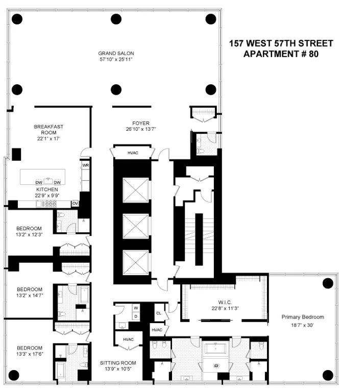 157 West 57th Street, PH80 | floorplan | View 15
