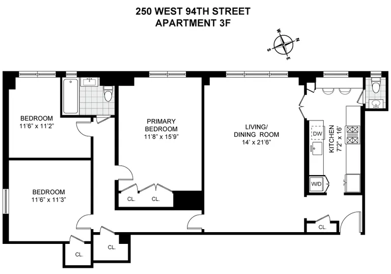 250 West 94th Street, 3F | floorplan | View 17